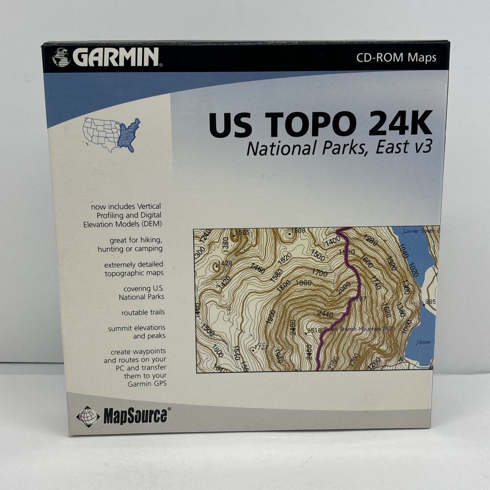 Garmin TOPO US 24K National Parks West v2 CD Book CD - Open Box New Complete